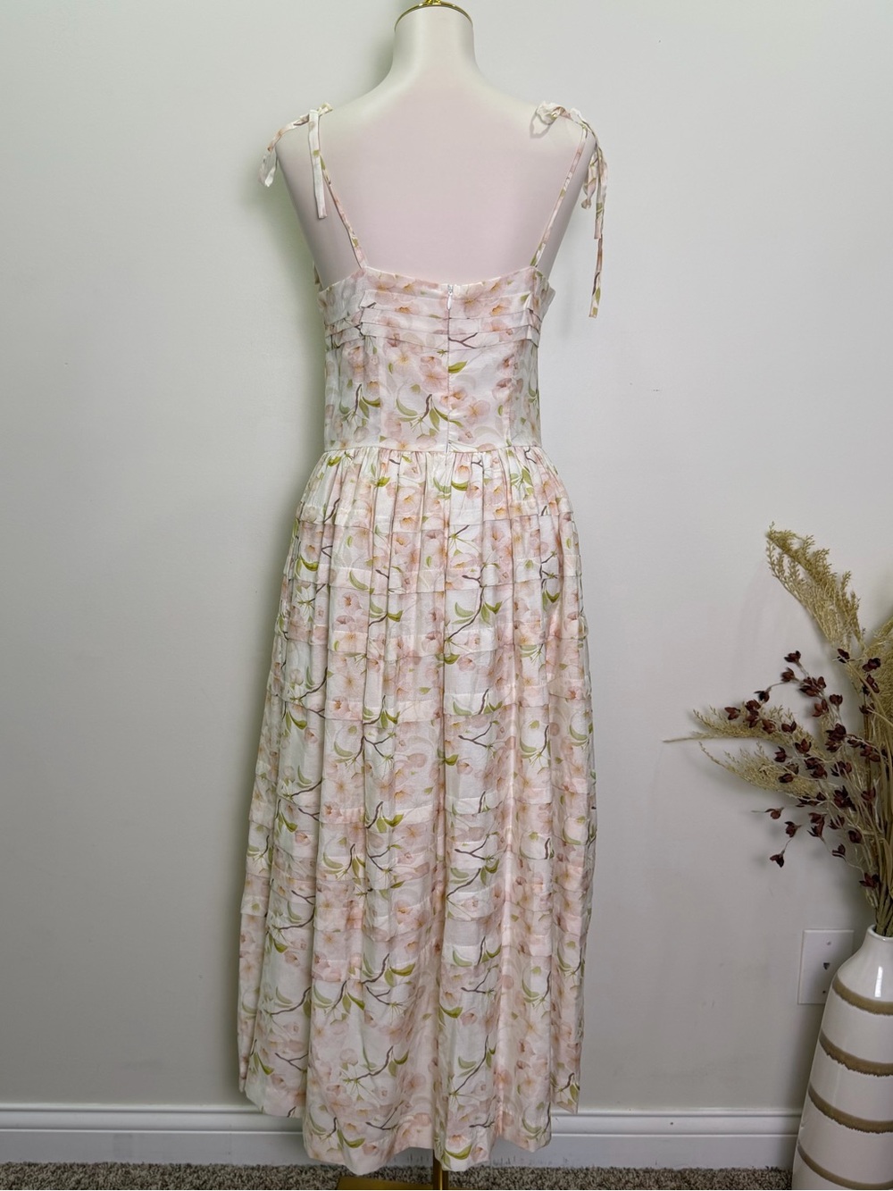 En Saison Callie Floral Tie-Strap Midi / Maxi Dress Size Medium - Picture 5 of 8